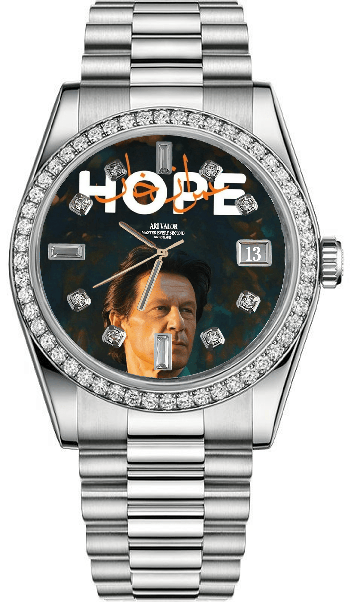 IMRAN KHAN watch sets stainless steel diamonds case,Choose your color & art - ARI