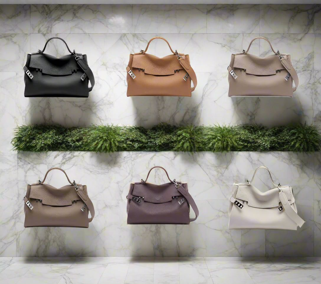 ARI luxury soft cowhide leather shoulder bag fashionable, roomy & durable women trend,b