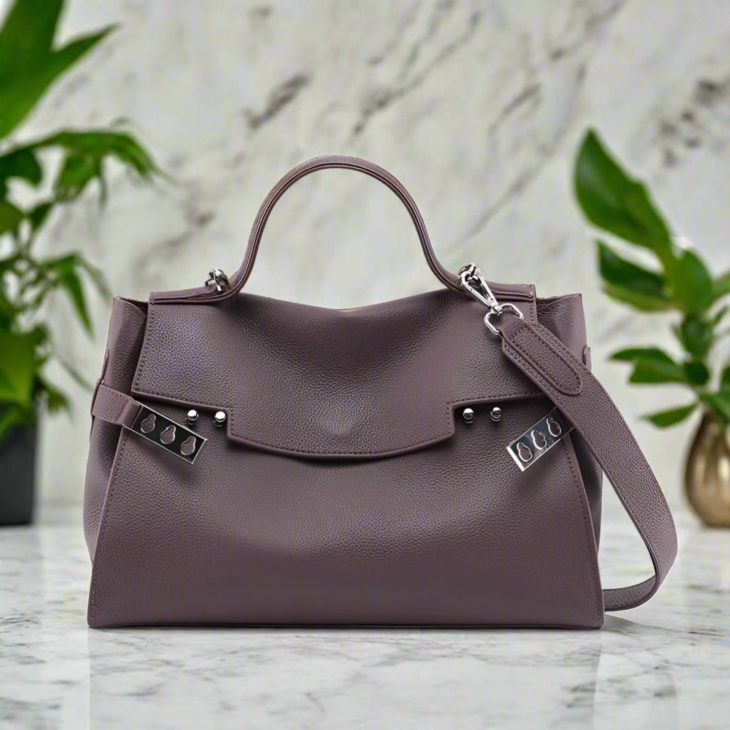 ARI luxury soft cowhide leather shoulder bag fashionable, roomy & durable women trend,j