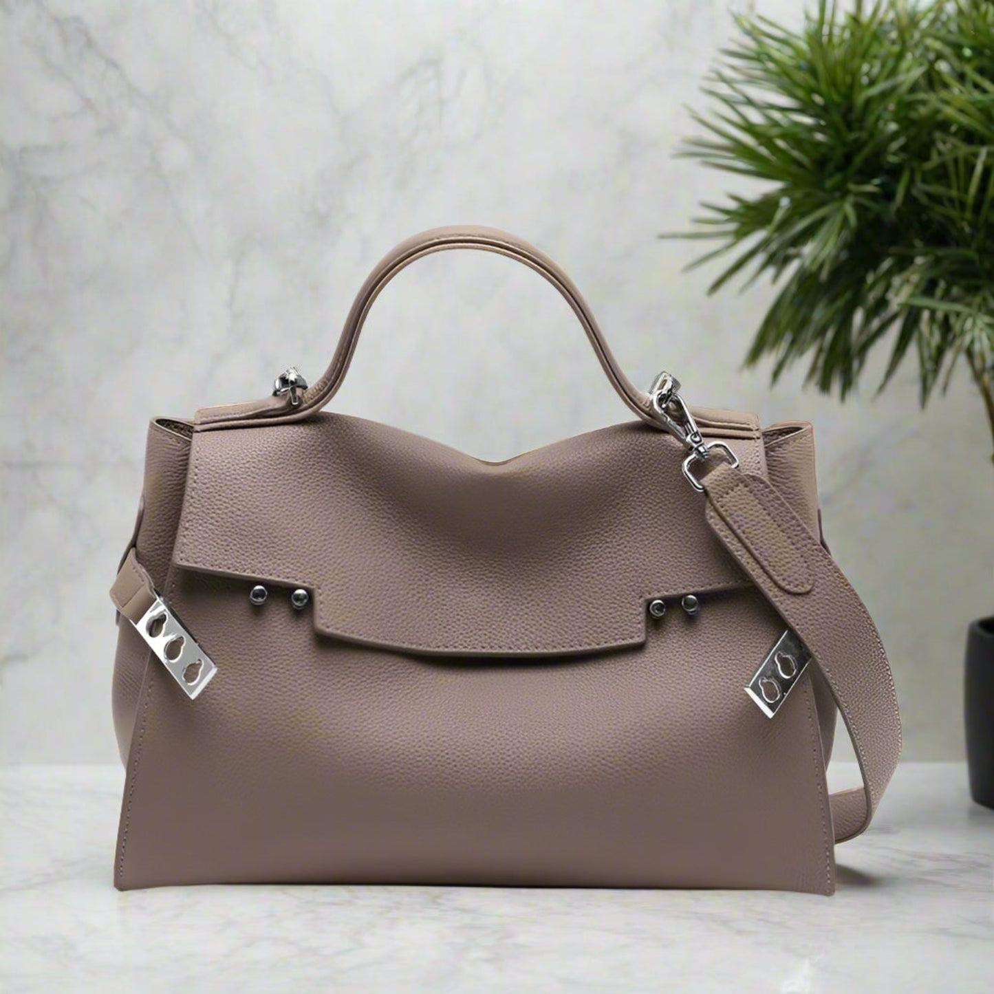ARI luxury soft cowhide leather shoulder bag fashionable, roomy & durable women trend,u