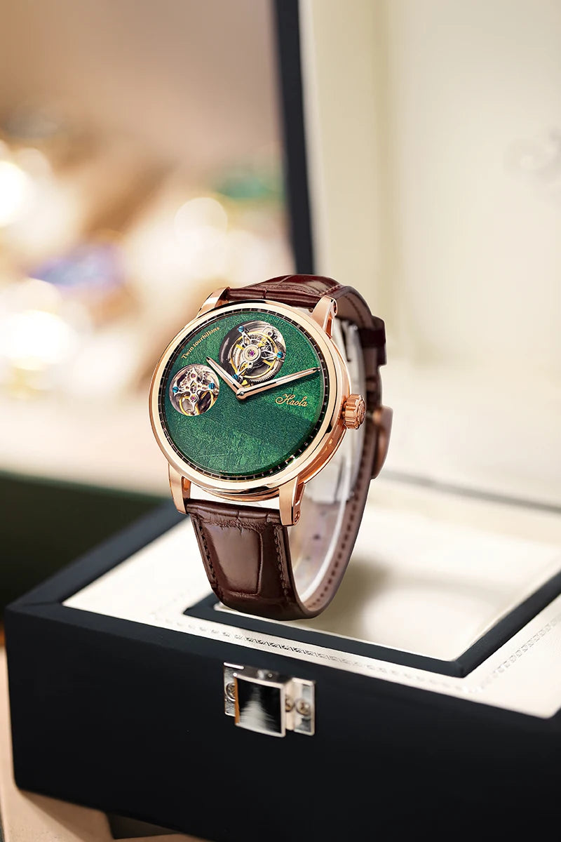 Haofa luxury skeleton double tourbillon limited edition