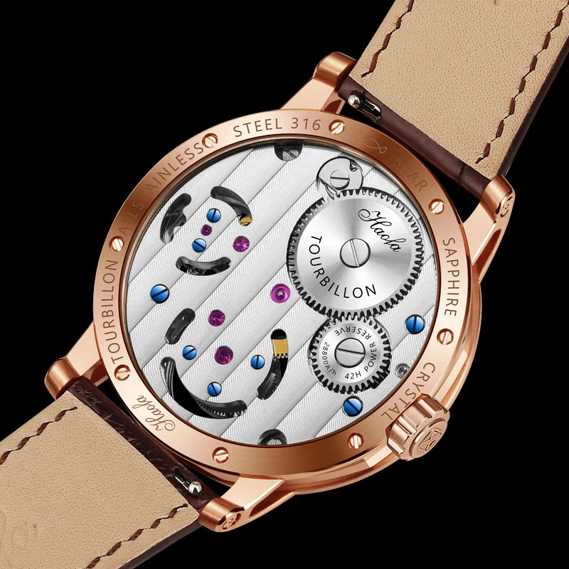 Haofa luxury skeleton double tourbillon limited edition