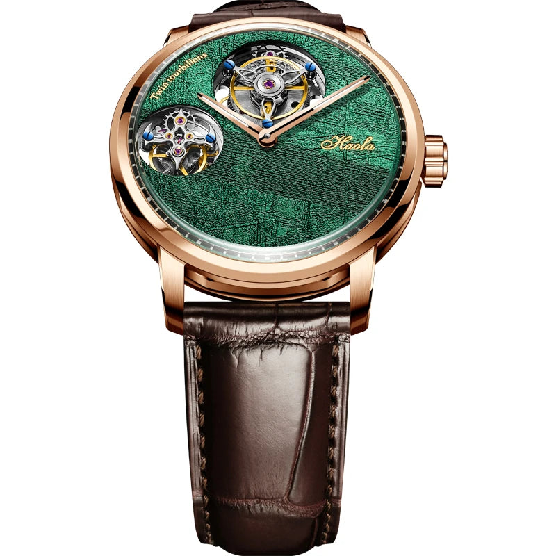 Haofa luxury skeleton double tourbillon limited edition