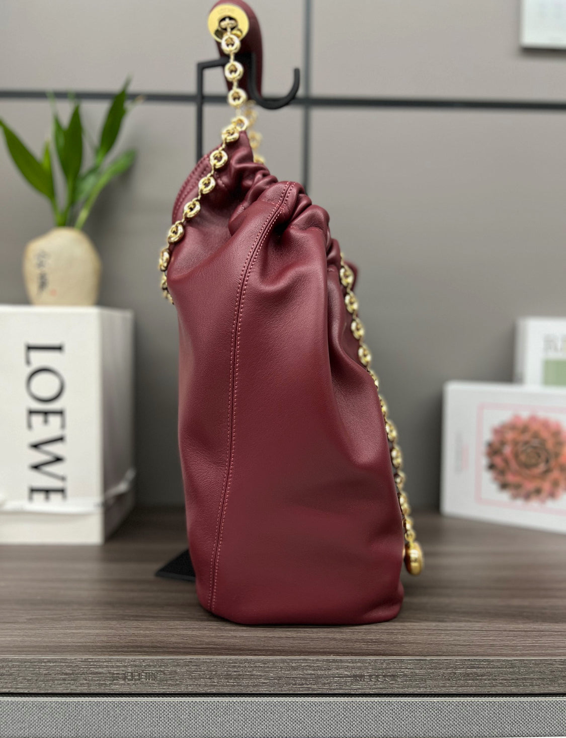Luxury split leather designer shoulder,Loewe bag for girls