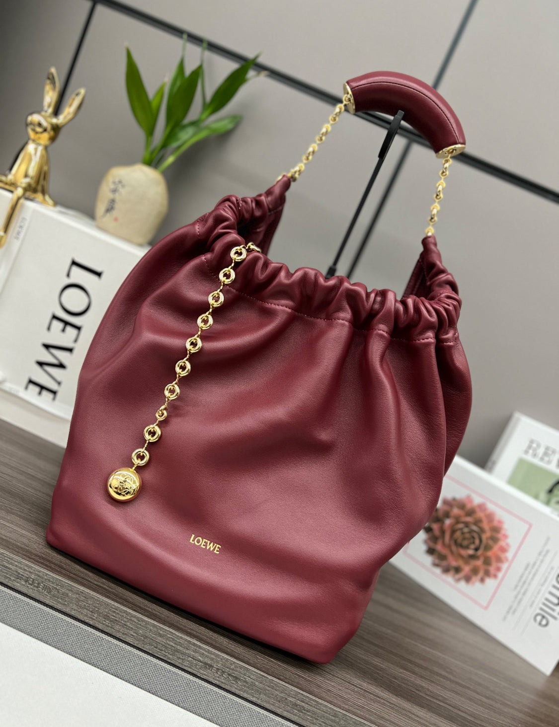 Luxury split leather designer shoulder,Loewe bag for girls