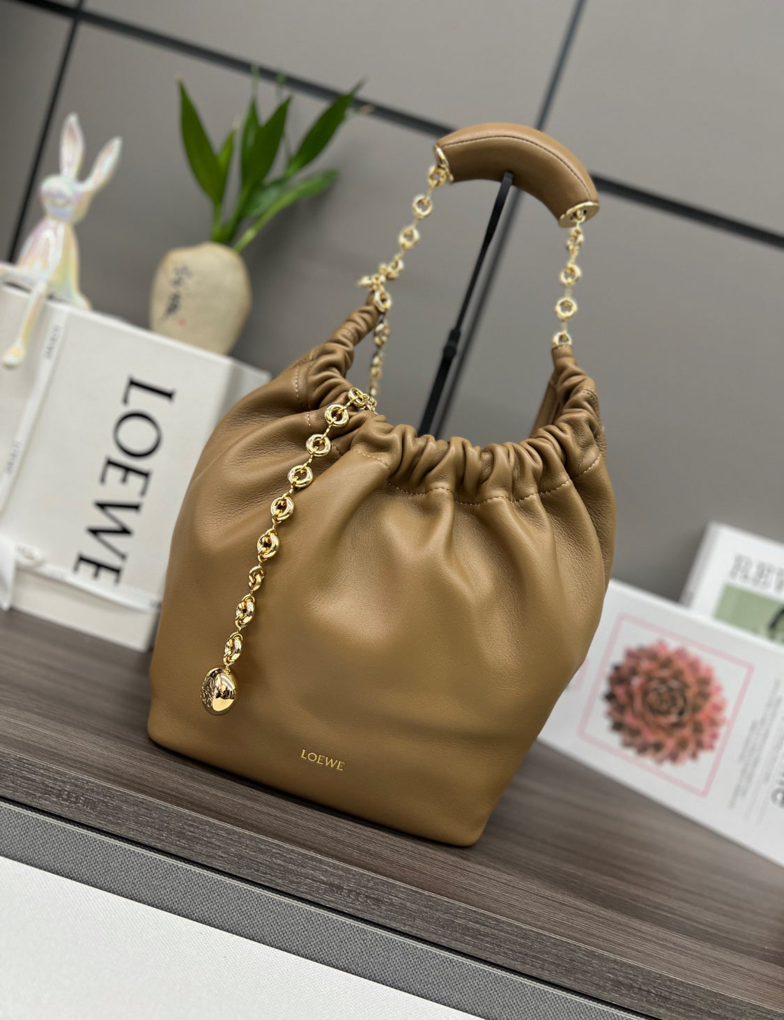 Luxury split leather designer shoulder,Loewe bag for girls