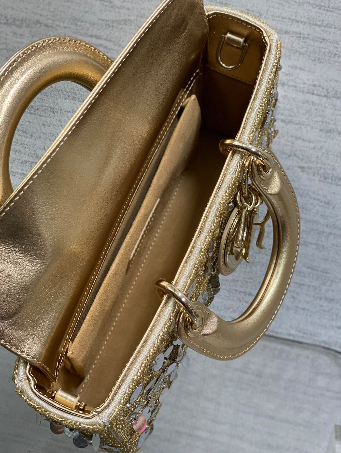 Women high fashion leather handbag classic christian dior look with modern design