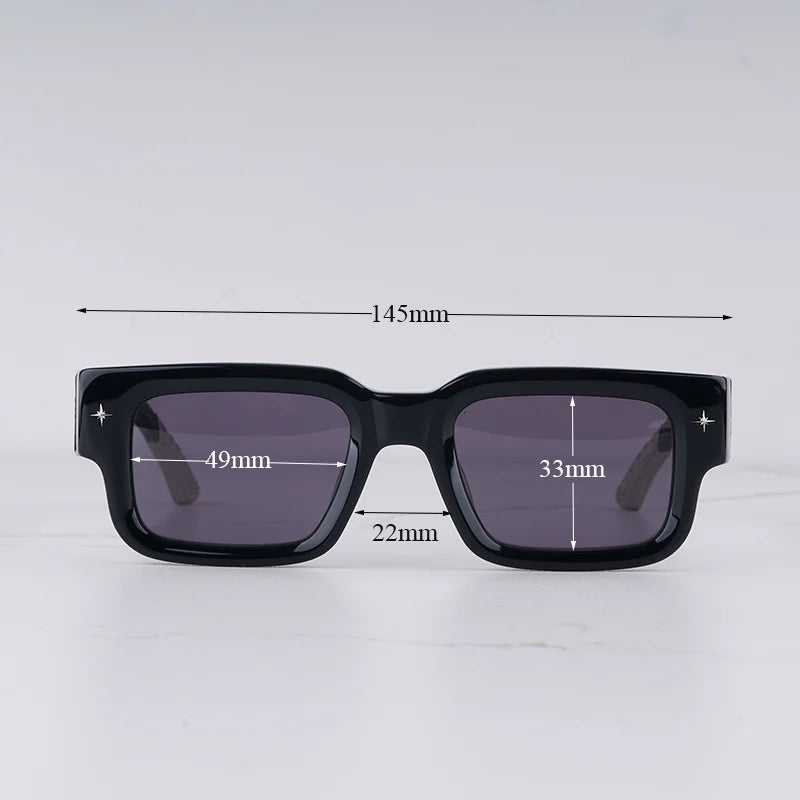 Getaway jet black thick acetatе high‑street shades luxury eyewear