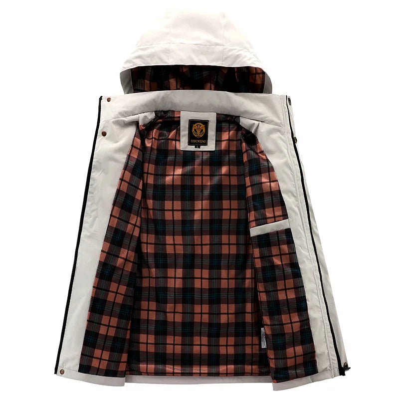 Plaid shirt with white jacket on a white background