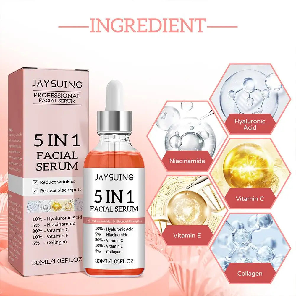 5 in 1 vitamin c face serum – fade fine lines, firm skin, brighten, moisturize & shrink pores