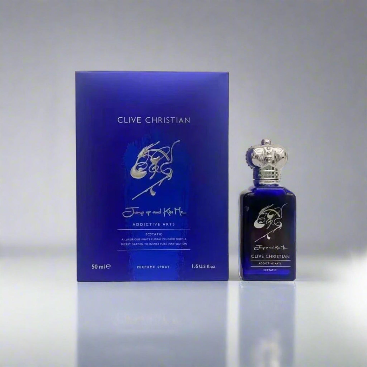 Clive Christian perfume bottle and packaging on a white background