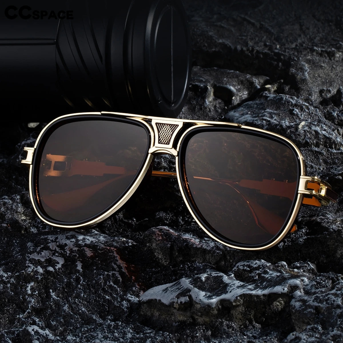 new men's pilot sunglasses retro polarized brown hd lens driving sunshade
