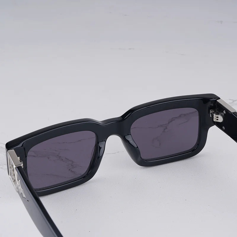 Getaway jet black thick acetatе high‑street shades luxury eyewear