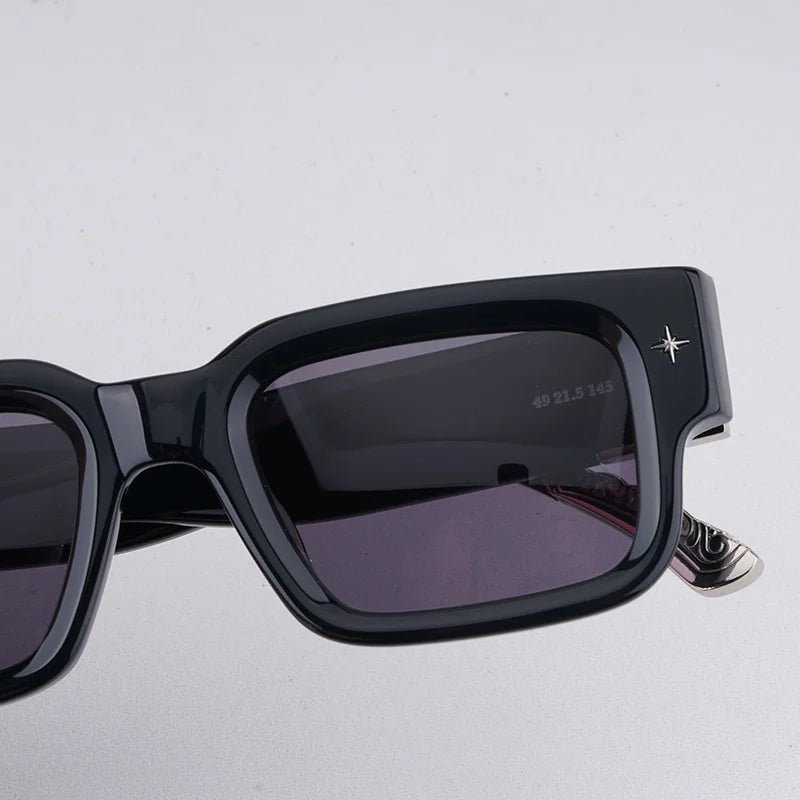 Getaway jet black thick acetatе high‑street shades luxury eyewear