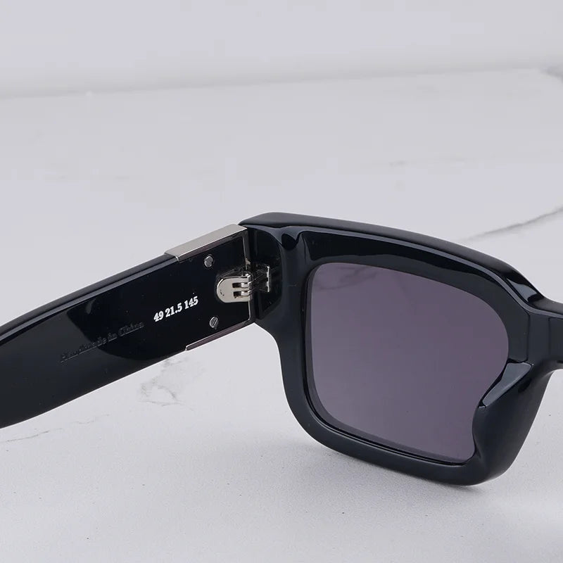 Getaway jet black thick acetatе high‑street shades luxury eyewear