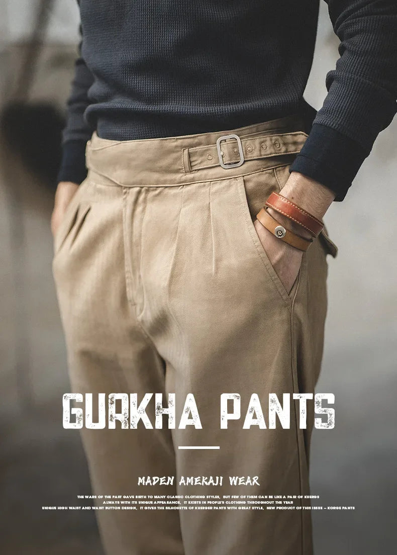 Person wearing Guakha pants with a blurred background