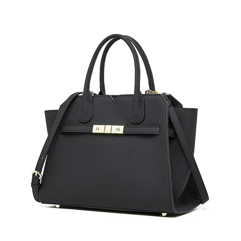 Classic leather tote bag for women new design genuine cowhide large capacity