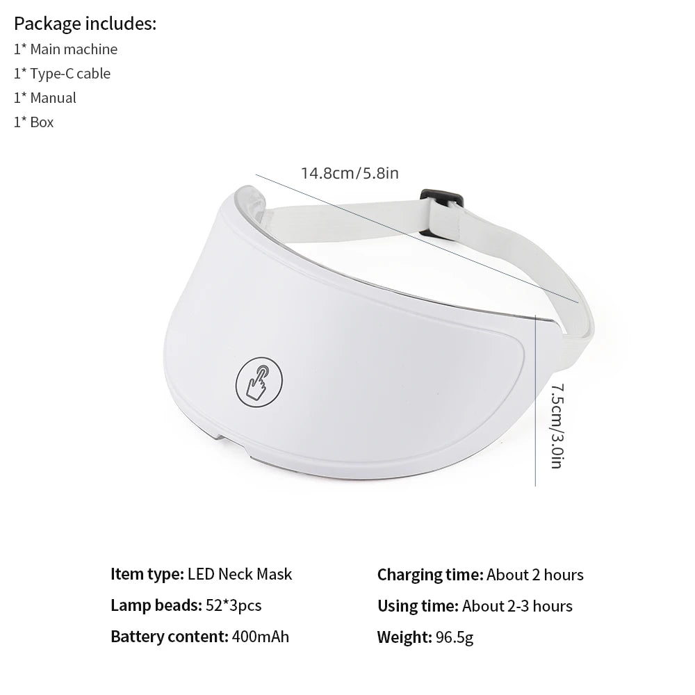 Chargeable 7 Color LED facial & neck light therapy mask anti lifting & whitening