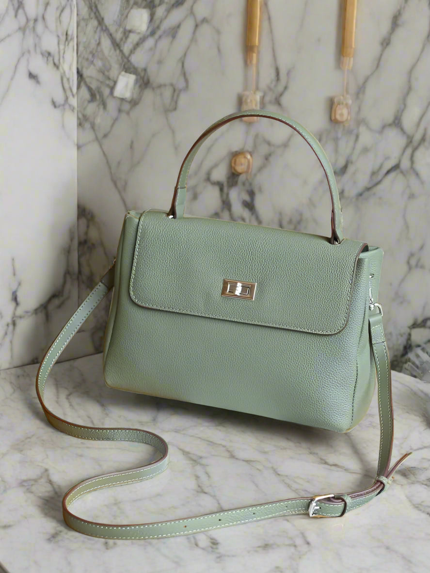 Vintage Leather Messenger Bag for Women – Designer Office Shoulder & Crossbody Purse
