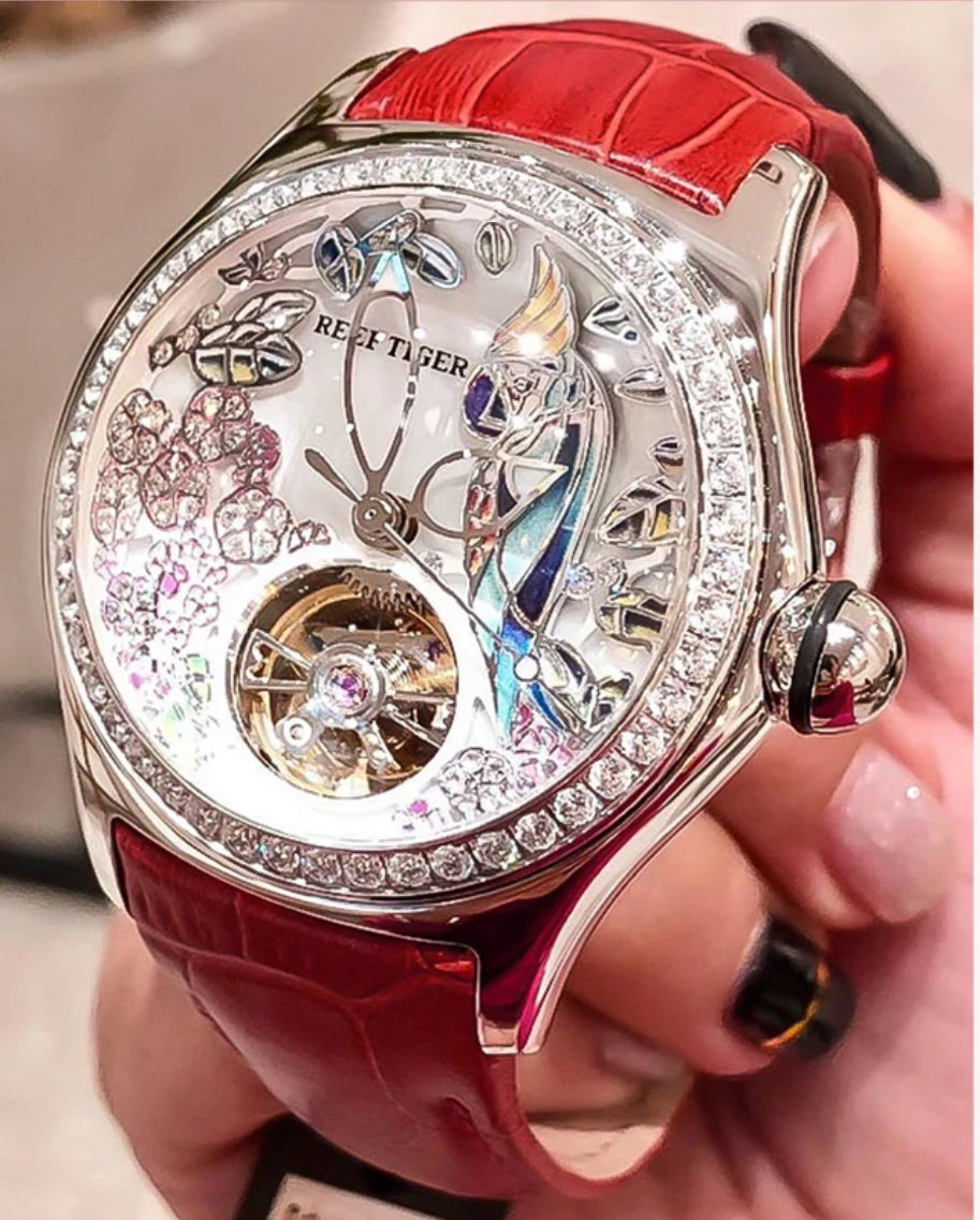 Women Luxury Fashion Watch Diamond Automatic Tourbillon Watch