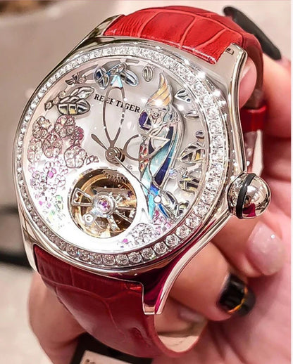 Women Luxury Fashion Watch Diamond Automatic Tourbillon Watch