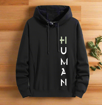 Human Art ,Winter Plush Hoodie Warm and Stylish for Cold Weather Comfort