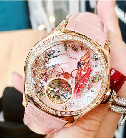 Women Luxury Fashion Watch Diamond Automatic Tourbillon Watch