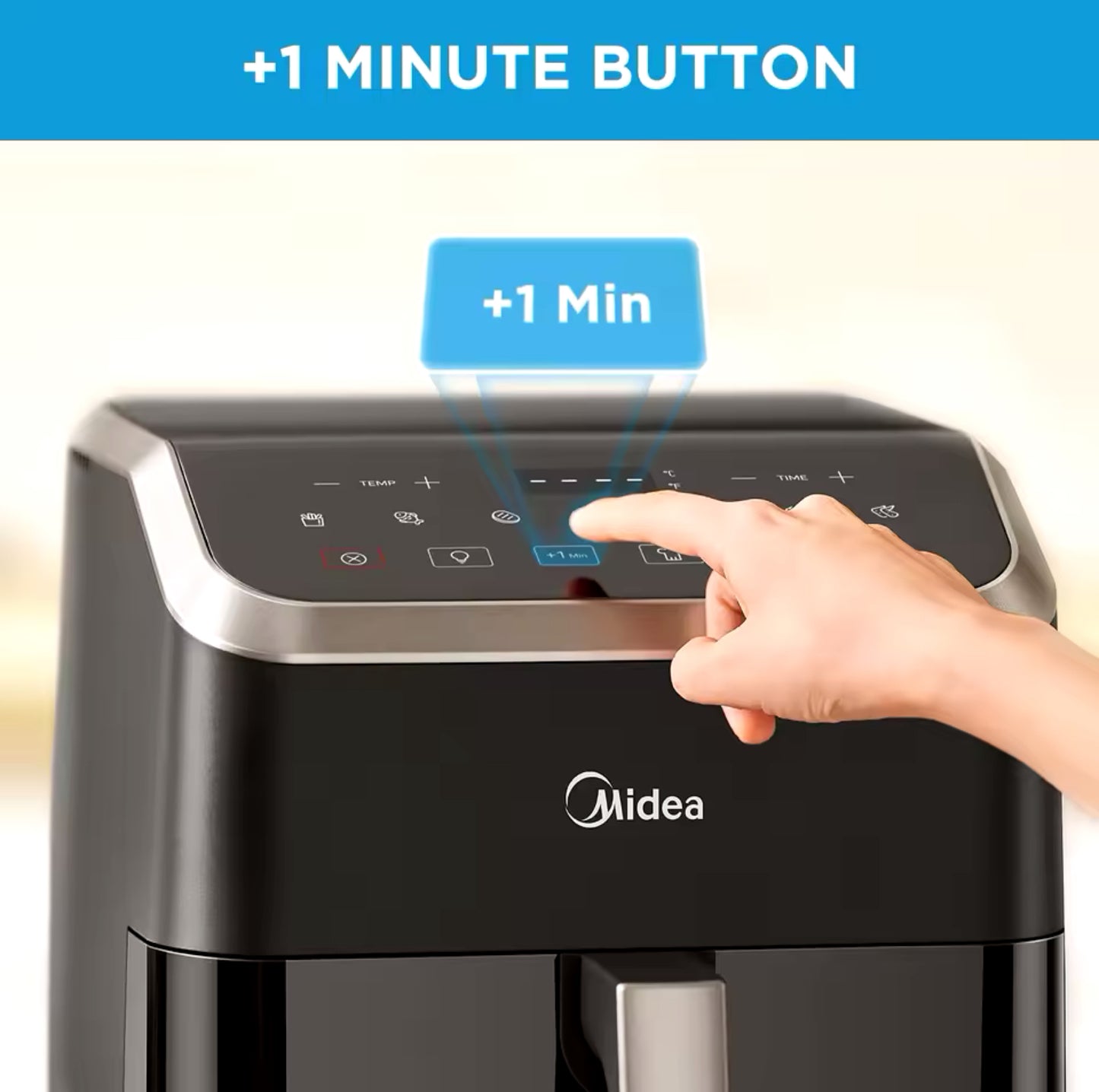 Hot air Fryer Large capacity, heats press technology, 90% Less Oil, Energy and Time Saving midea