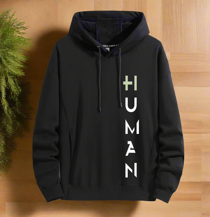 Human Art ,Winter Plush Hoodie Warm and Stylish for Cold Weather Comfort