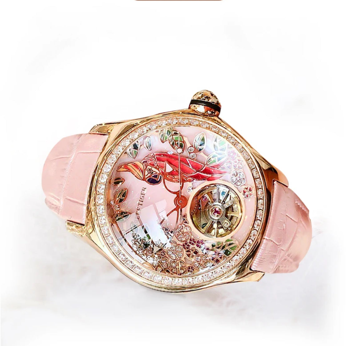 Women Luxury Fashion Watch Diamond Automatic Tourbillon Watch