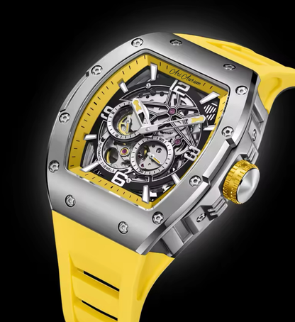 ARI AURUM Automatic Mechanical Luxury Watch Sapphire Stainless Steel Skeleton Watches