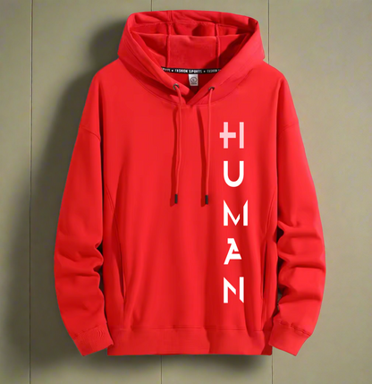 Human Art ,Winter Plush Hoodie Warm and Stylish for Cold Weather Comfort