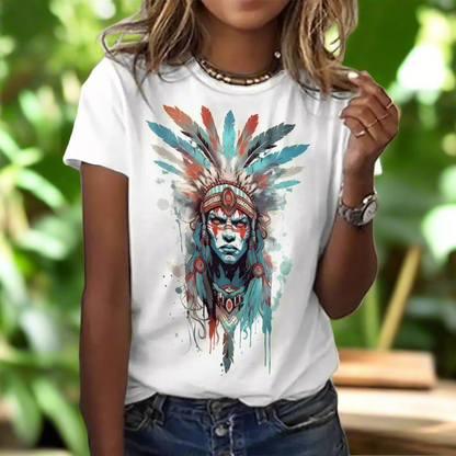 summer women indian  casual short sleeve t-shirt oversized streetwear