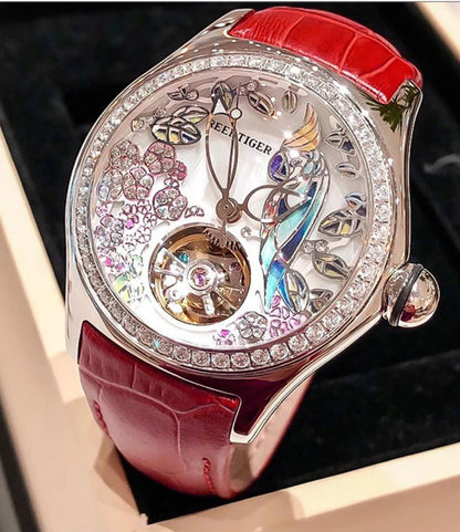 Women Luxury Fashion Watch Diamond Automatic Tourbillon Watch