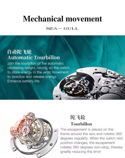 CLassic seagull Tourbillon mechanical luxury Vintage gift for women