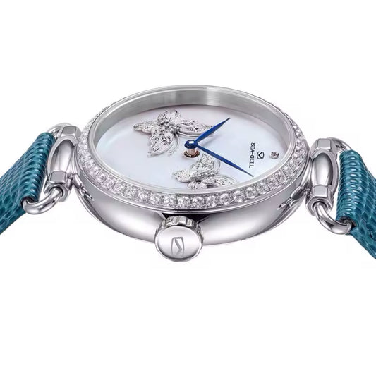 Sea-Gull perfect gift for women, crystal pearl Butterfly Filigree Craft Lady Watch