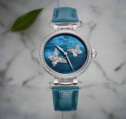 Sea-Gull perfect gift for women, crystal pearl Butterfly Filigree Craft Lady Watch