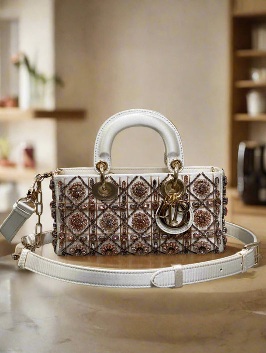 Classic christian dior style shoulder bag leather tote for women luxury fashion purse