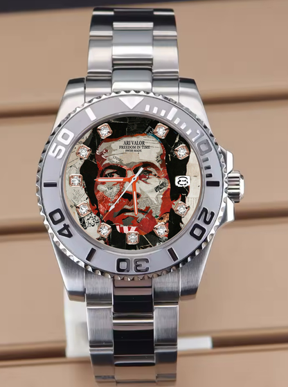 IMRAN KHAN ,Valor Watches stainless steel case In crown inlaid with sapphire glass