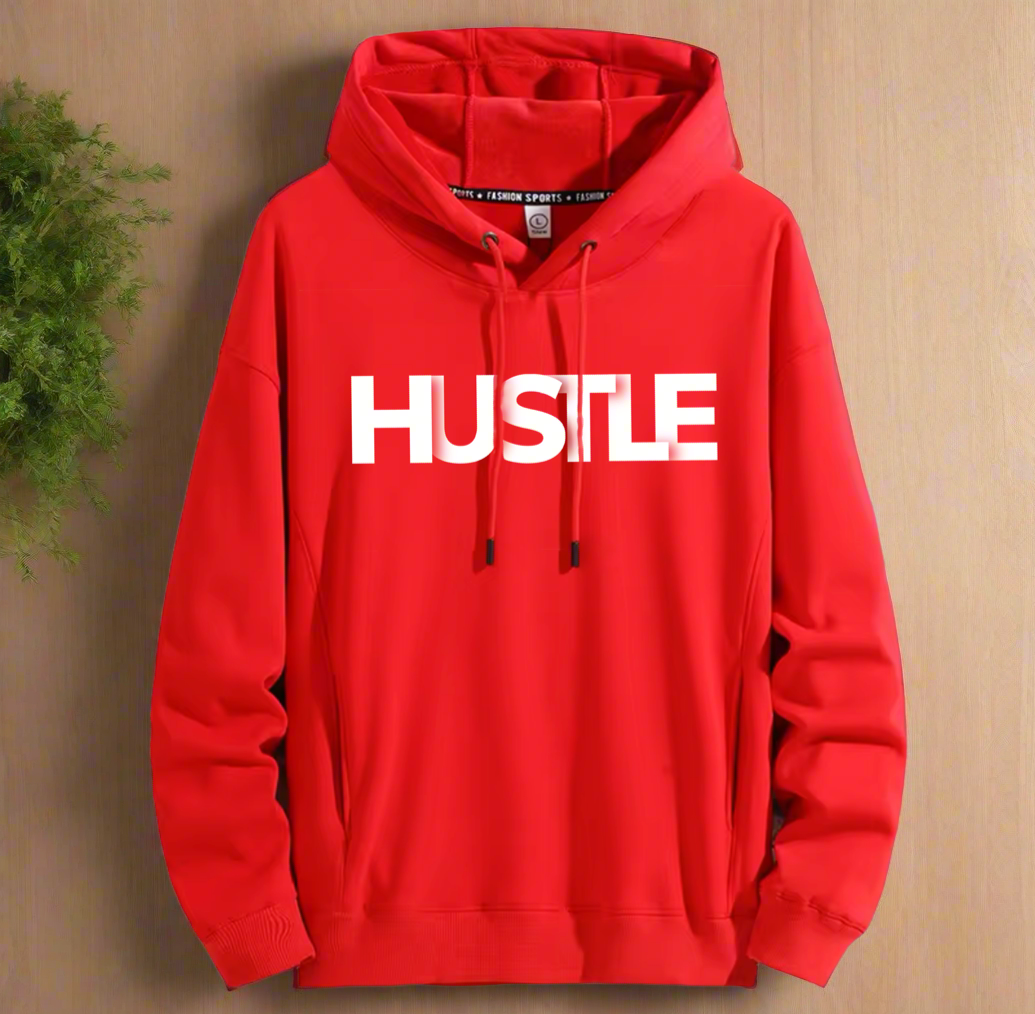 HUSTLE Art ,Winter Plush Hoodie Warm and Stylish for Cold Weather Comfort