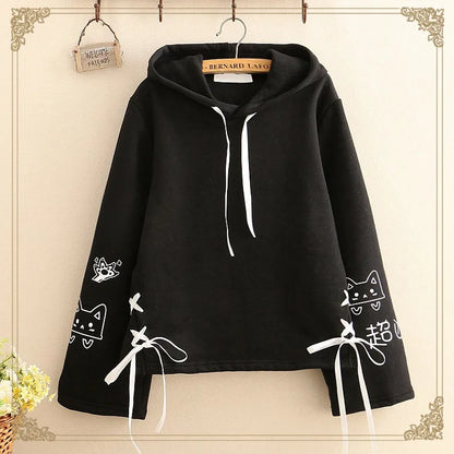 japanes style  Printed Lovely  Hoodies for  Women