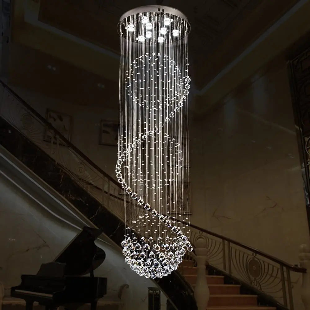 crystal luxury ceiling pendant lamp, silver,  for lofts, halls, stairs hotels , villa house