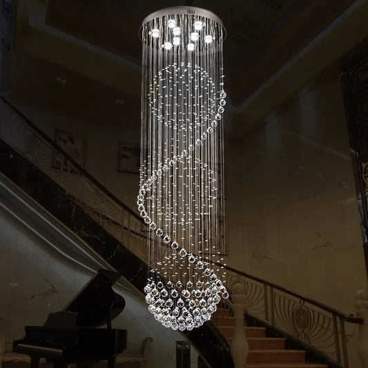 crystal luxury ceiling pendant lamp, silver,  for lofts, halls, stairs hotels , villa house