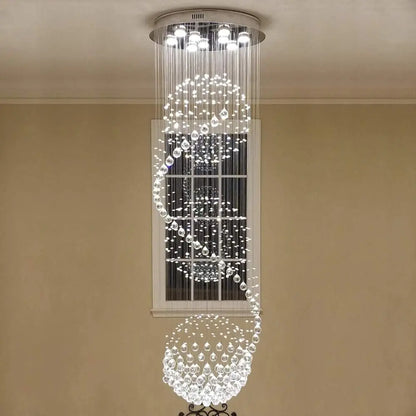 crystal luxury ceiling pendant lamp, silver,  for lofts, halls, stairs hotels , villa house