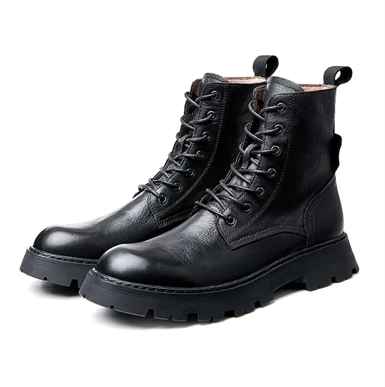 Men classic boots full grain cow leather classic