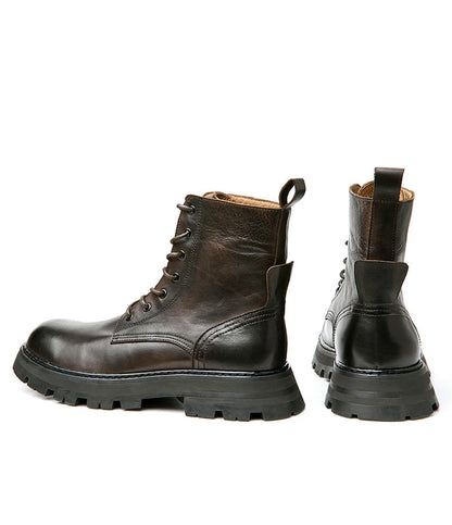 Men classic boots full grain cow leather classic