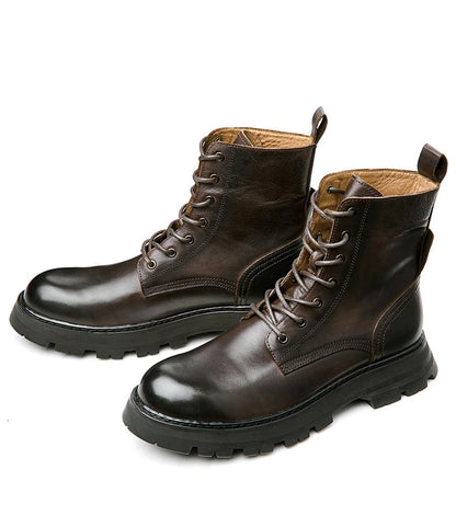 Men classic boots full grain cow leather classic