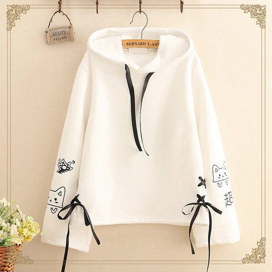 japanes style  Printed Lovely  Hoodies for  Women