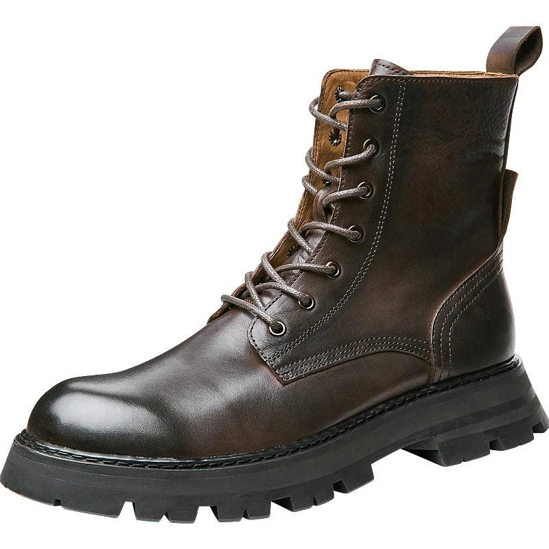 Men classic boots full grain cow leather classic