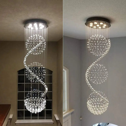 crystal luxury ceiling pendant lamp, silver,  for lofts, halls, stairs hotels , villa house